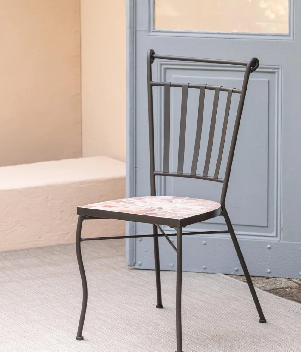 Dehner Gartenstühle Metall|Garten- & Loungesessel > Mosaikstuhl Chiara, terra-rosé