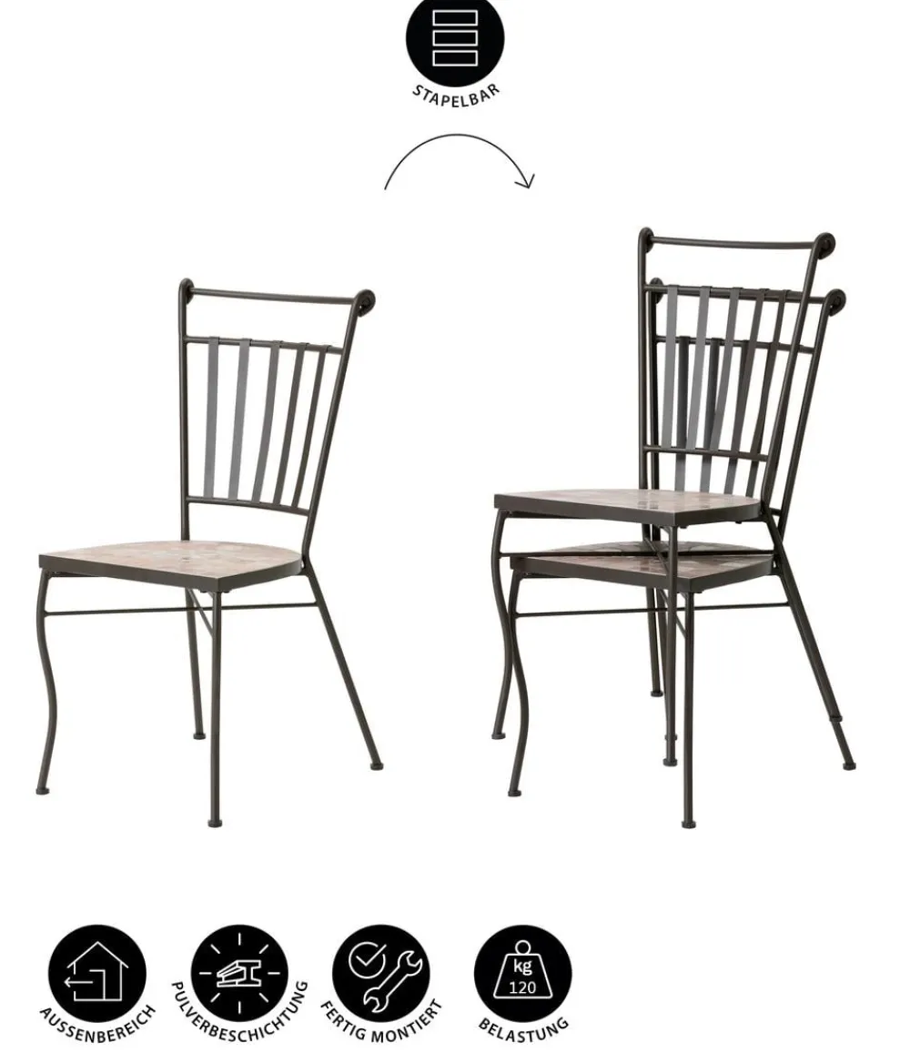 Dehner Gartenstühle Metall|Garten- & Loungesessel > Mosaikstuhl Chiara, terra-rosé
