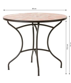 Dehner Gartentische Metall|Balkontische - Mosaiktisch Chiara, terra-rosé
