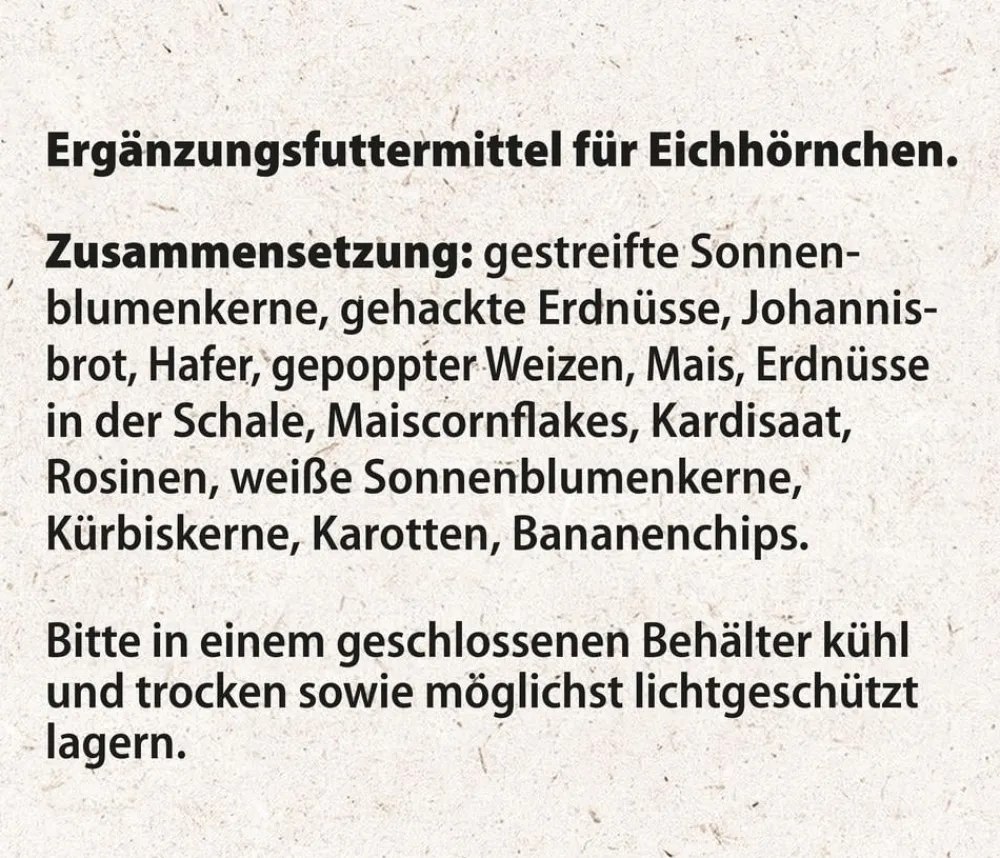 Dehner Natura Premium Eichhörnchenfutter & -Häuser - Eichhörnchenfutter Eichhörnchen-Mix, 600 g