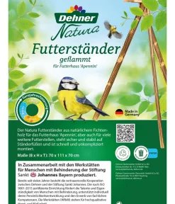 Dehner Natura Premium Futterständer Apennin, geflammt, ca. B70/H111/T70 cm Braun Outlet