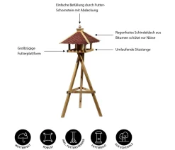 Dehner Natura Premium Vogelhäuser & Futterspender > Futterhaus Brixen, inkl. Ständer Ellmau, ca. B68/H144/T62 cm