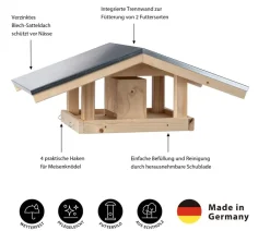 Dehner Natura Premium Futterhaus Karwendel, , ca. B71,4/H27,7/T52 cm Best