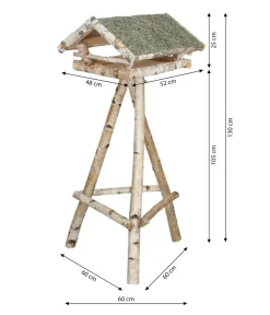 Dehner Natura Premium Futterhaus Nürnberg mit Heudach, inkl. Ständer Birkenholz, ca. B60/H130/T60 cm Outlet
