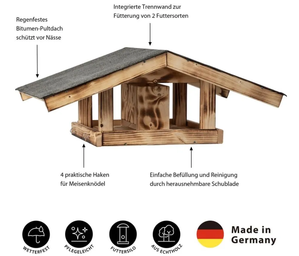 Dehner Natura Premium Futterhaus Karwendel, geflammt, , ca. B71,4/H27,7/T52 cm Outlet