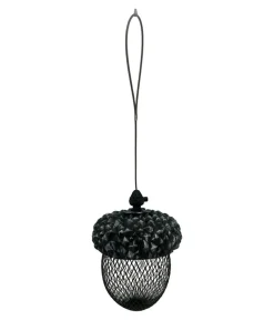 Dehner Natura Premium Vogelhäuser & Futterspender - Futterstelle Maputo, ca. Ø12,5/H19 cm Schwarz