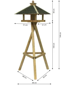 Dehner Natura Premium Vogelhäuser & Futterspender - Futterhaus Innsbruck, inkl. Ständer Ellmau, ca. B68/H144/T62 cm