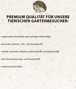 Dehner Natura Premium Igelfutter & -Häuser|Kleintierfutter - Igel-Menü, 16 x 100 g