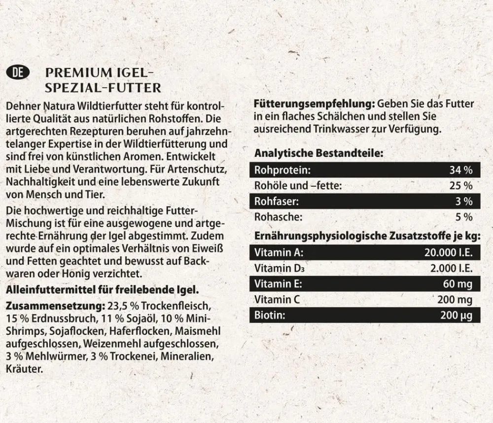 Dehner Natura Premium Igel-Spezialfutter Outlet