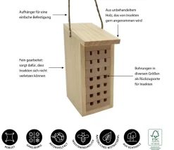 Dehner Natura Premium Nützling & Insektenhotels > Insektenhotel Zermatt, ca. B8/H19,5/T12,5 cm