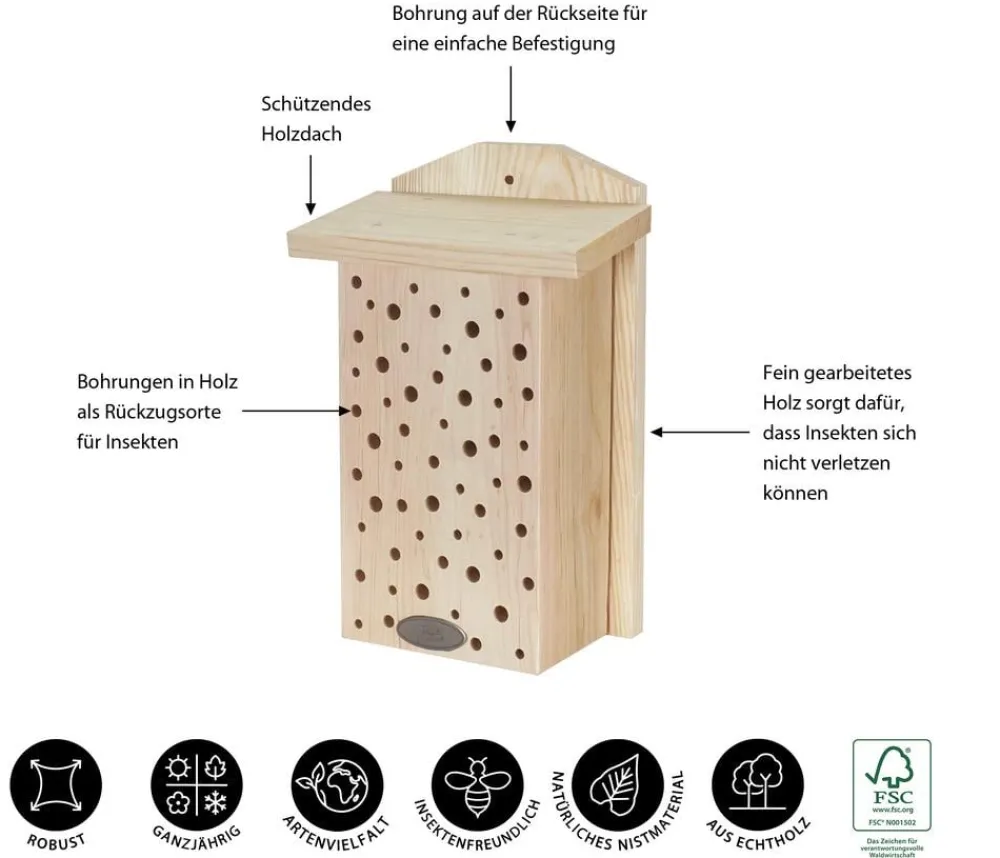 Dehner Natura Premium Insektenhotel Laurentia, ca. B19/H30/T11 cm Online