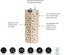 Dehner Natura Premium Nützling & Insektenhotels - Insektenhotel Romina, ca. B10/H29/T9 cm