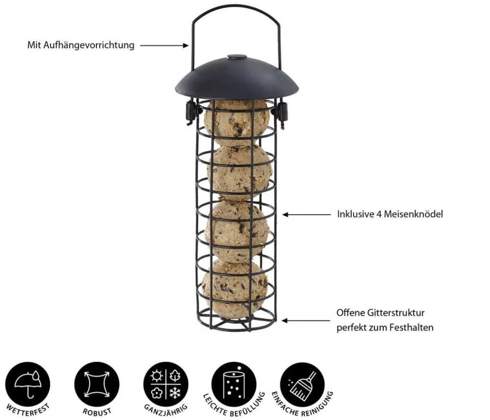 Dehner Natura Premium Meisenknödel-Säule gefüllt New