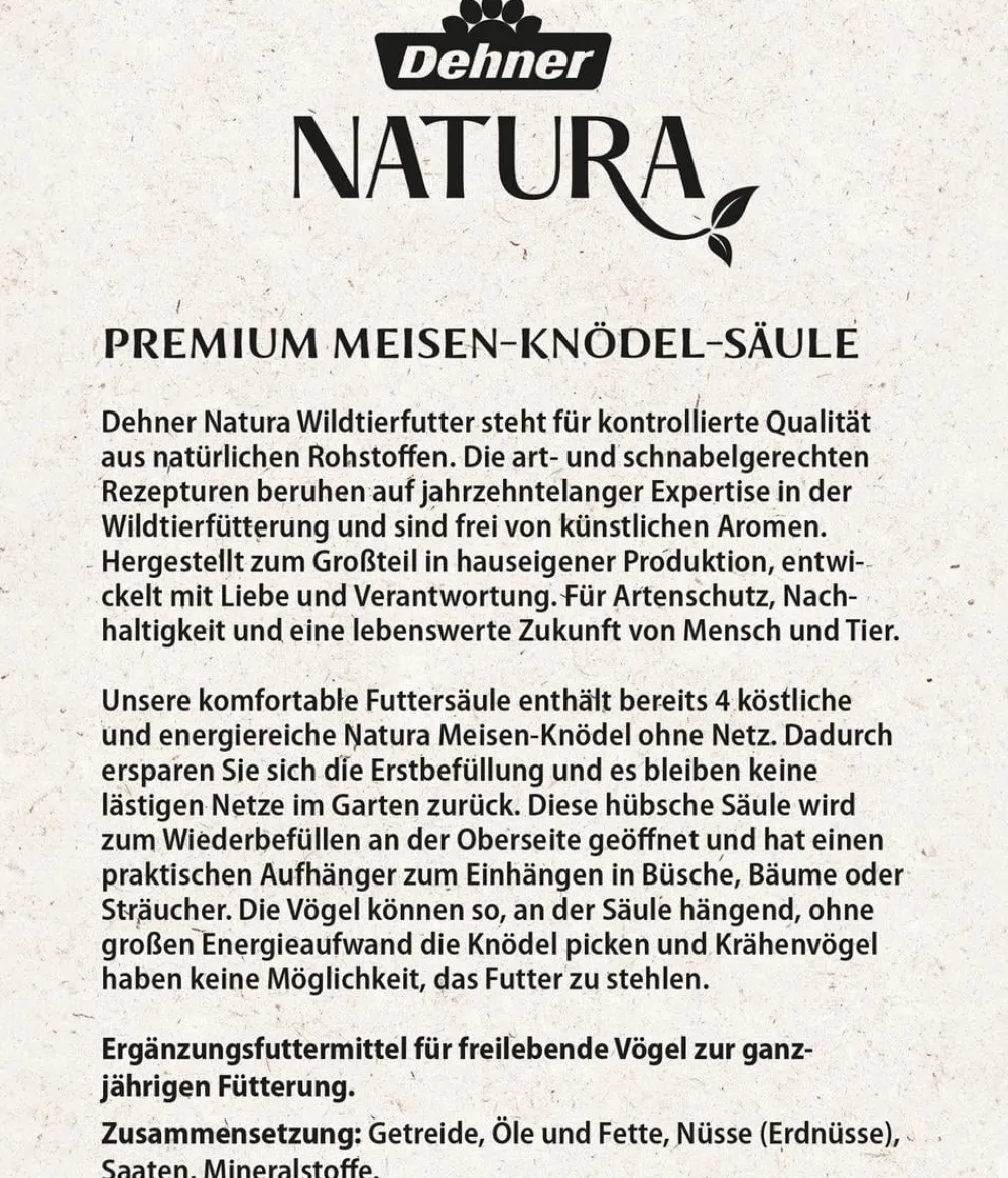 Dehner Natura Premium Meisenknödel-Säule gefüllt New