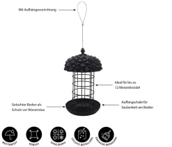 Dehner Natura Premium Vogelhäuser & Futterspender > Meisenknödel-Säule Louise, ca. Ø18/H30 cm