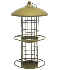 Dehner Natura Premium Vogelhäuser & Futterspender - Meisenknödel-Säule Camille, ca. Ø16/H30 cm Gold