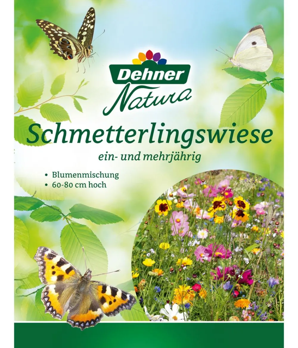 Dehner Natura Premium Blumensamen - Samen Blumenmischung 'Schmetterlingswiese', 60 - 80 cm hoch Bunt