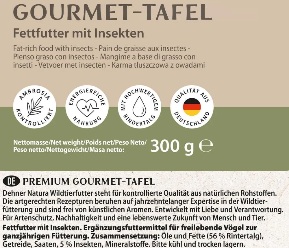 Dehner Natura Premium Wildvogelfutter & Snacks > Spender für Futtertafeln mit Tafel-Mix, 7-teilig