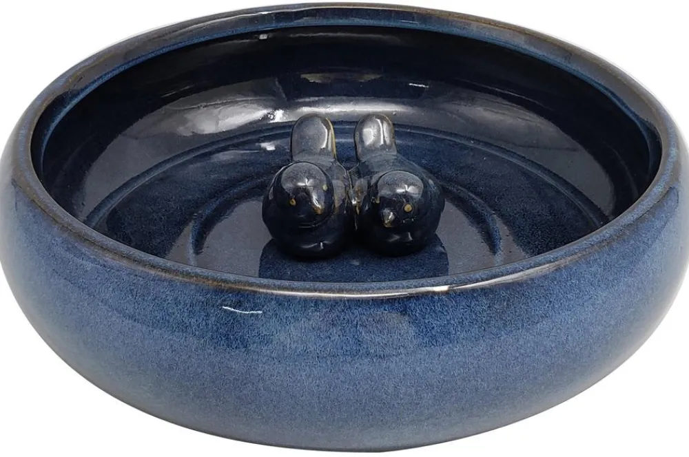 Dehner Natura Premium Vogeltränken|Gartenzwerge & Gartenfiguren - Vogeltränke Aguai, ca. Ø29/H7,5 cm Dunkelblau