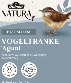 Dehner Natura Premium Vogeltränken|Gartenzwerge & Gartenfiguren - Vogeltränke Aguai, ca. Ø29/H7,5 cm Dunkelblau