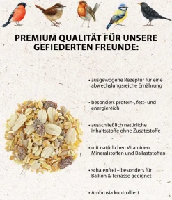 Dehner Natura Premium Wildvogel Streufutter schalenfrei im Eimer, 5 l Outlet