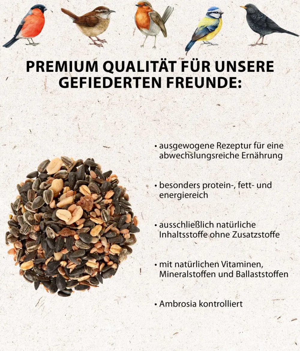 Dehner Natura Premium Wildvogelfutter & Snacks > Wildvogel Streufutter