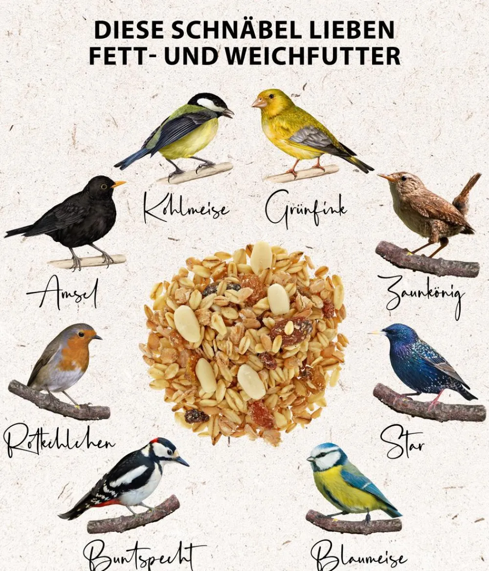 Dehner Natura Premium Wildvogelfutter & Snacks > Wildvogel Fett- und Weichfutter