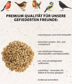 Dehner Natura Premium Wildvogelfutter & Snacks > Wildvogelfutter Geschälte Sonnenblumenkerne