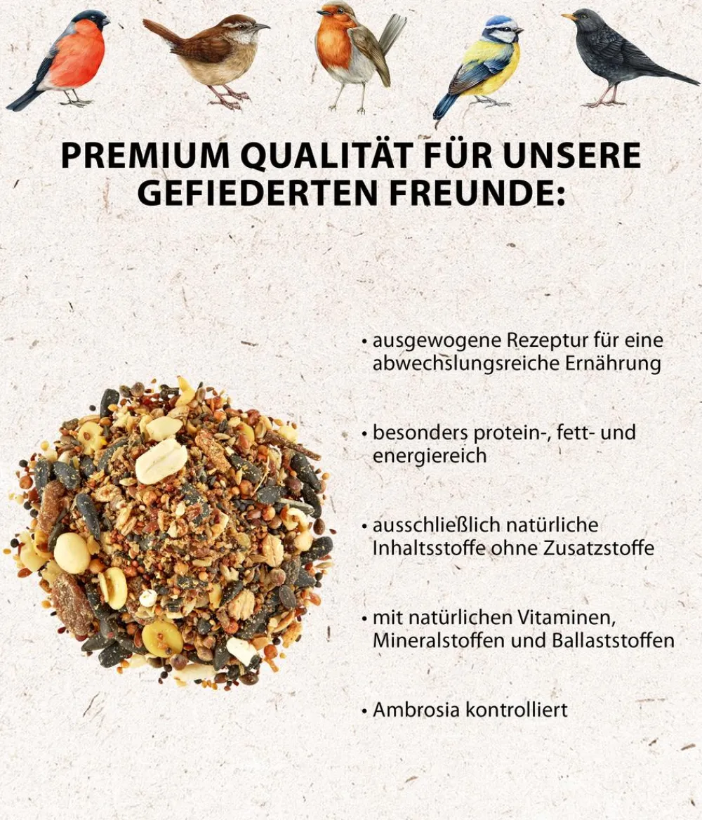 Dehner Natura Premium Wildvogelfutter & Snacks > Wildvogel Körner- und Weichfutter