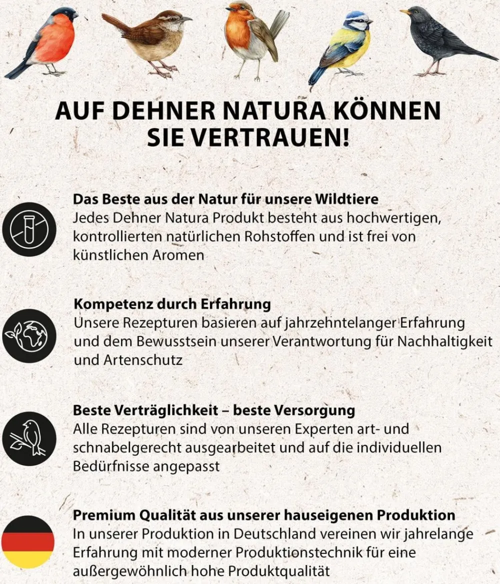 Dehner Natura Premium Wildvogelfutter Gehackte Erdnüsse im Eimer, 5 l New
