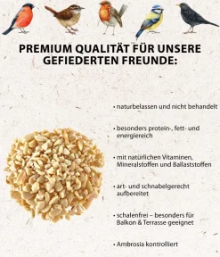 Dehner Natura Premium Wildvogelfutter Gehackte Erdnüsse im Eimer, 5 l New