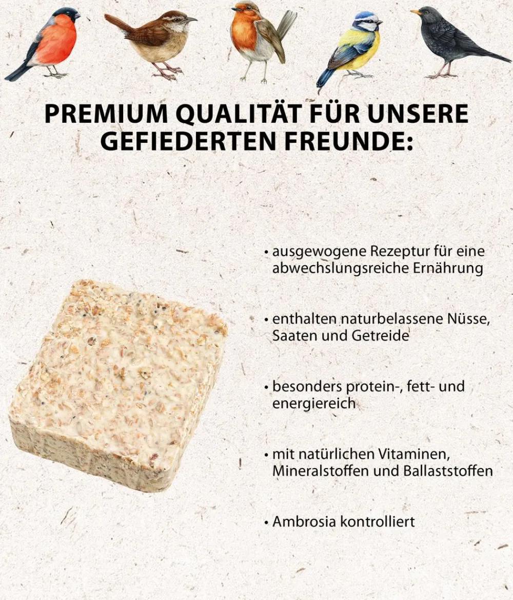 Dehner Natura Premium Wildvogel Futtertafel mit Erdnüssen, 12x300 g New