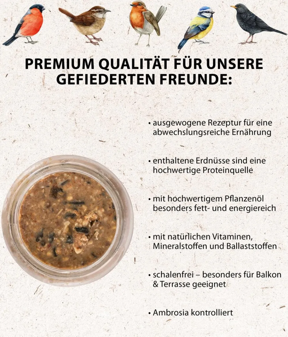 Dehner Natura Premium Wildvogelfutter & Snacks - Wildvogelfutter Geschälte Sonnenblumenkerne