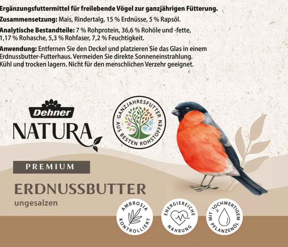 Dehner Natura Premium Wildvogelfutter & Snacks - Wildvogelfutter Geschälte Sonnenblumenkerne