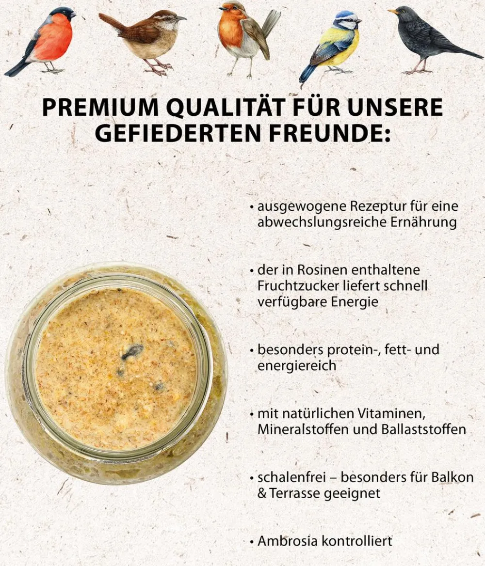 Dehner Natura Premium Wildvogelfutter & Snacks - Wildvogelfutter Geschälte Sonnenblumenkerne