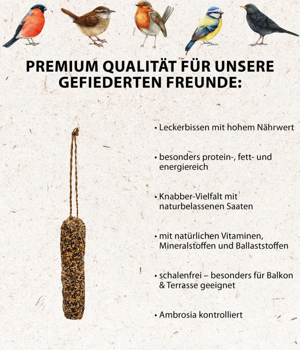 Dehner Natura Premium Wildvogelfutter & Snacks - Wildvogelfutter Protein-Mix, 500 g