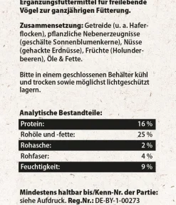 Dehner Natura Premium Wildvogelfutter Ganzjahresfutter Terrassen-Mix, 900 g Hot