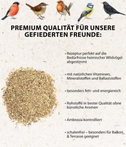 Dehner Natura Premium Wildvogelfutter Ganzjahresfutter Terrassen-Mix, 900 g Hot