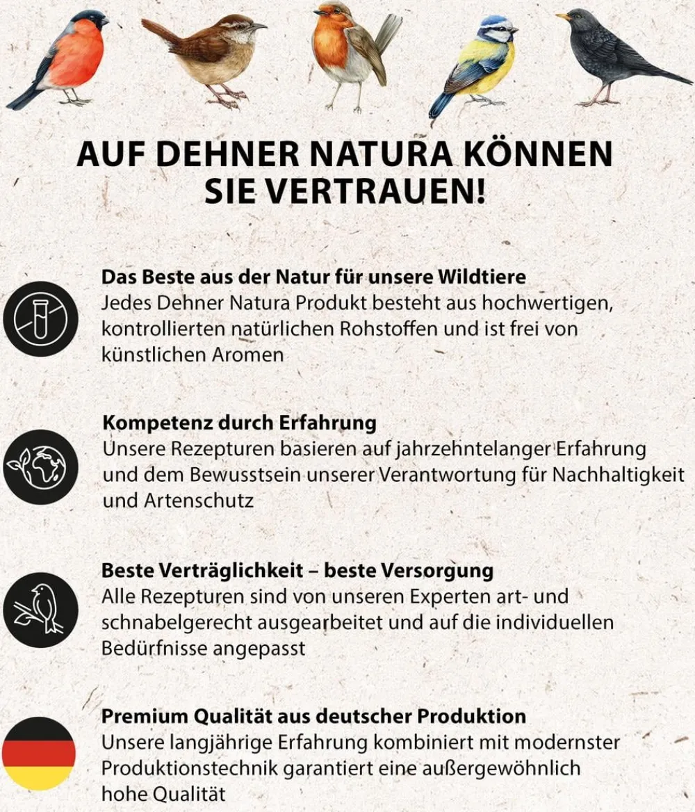 Dehner Natura Premium Wildvogelfutter & Snacks - Wildvogelfutter Maxi Gourmet-Mix, 1.380 g