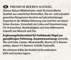 Dehner Natura Premium Wildvogelfutter Beeren-Meisenknödel im Karton, mit Netz, 30 Stk.