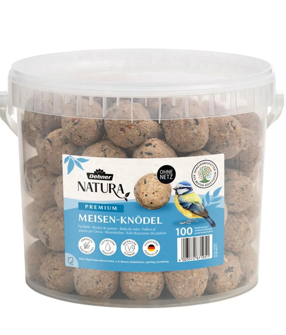 Dehner Natura Premium Meisenknödel - Wildvogelfutter Meisenknödel im Eimer, ohne Netz