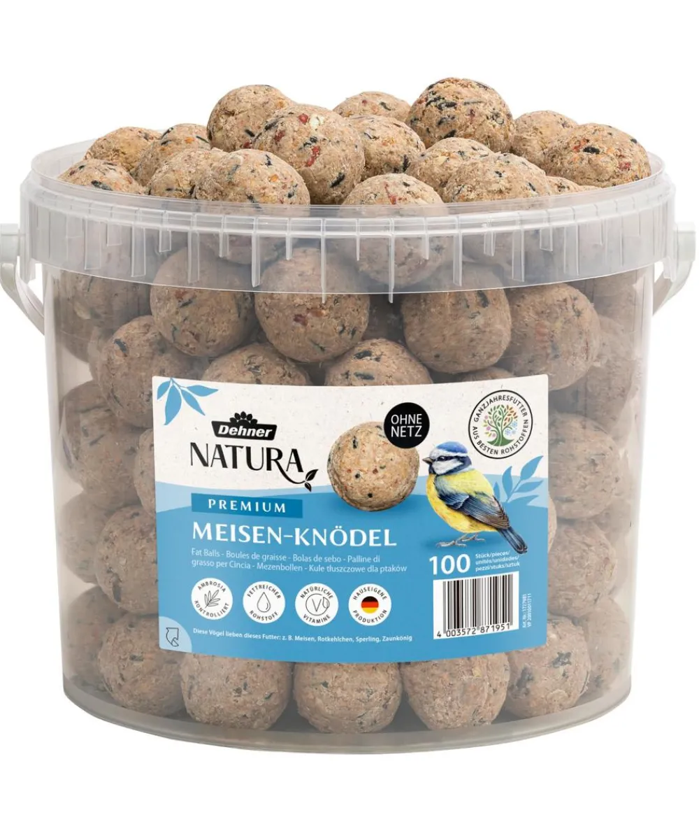 Dehner Natura Premium Meisenknödel - Wildvogelfutter Meisenknödel im Eimer, ohne Netz