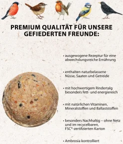 Dehner Natura Premium Meisenknödel - Wildvogelfutter Meisenknödel im Karton, ohne Netz
