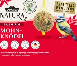 Dehner Natura Premium Meisenknödel - Wildvogelfutter Mohn-Meisenknödel im Eimer, mit Netz, 30 Stk.