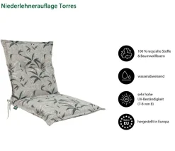Dehner Sitzauflagen > Niederlehnerauflage Torres, ca. B50/H6/T100 cm