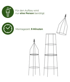 Dehner Rankgitter & Obelisken - Obelisk-Set Ilaria, 2-teilig Schwarz