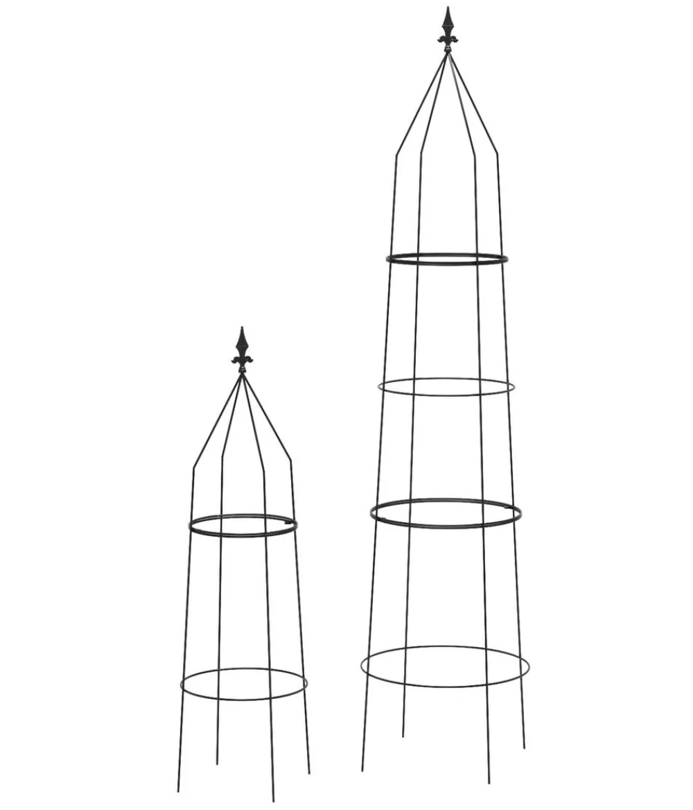 Dehner Rankgitter & Obelisken - Obelisk-Set Ilaria, 2-teilig Schwarz