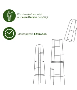 Dehner Rankgitter & Obelisken - Obelisk-Set Kuro, 2-teilig Schwarz