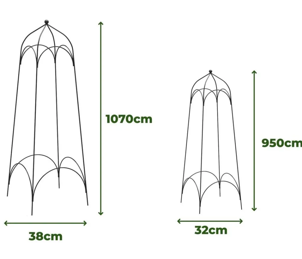 Dehner Obelisk-Set Tenda, 2-teilig Schwarz Clearance