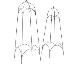 Dehner Rankgitter & Obelisken - Obelisk-Set Tenda, 2-teilig Grau